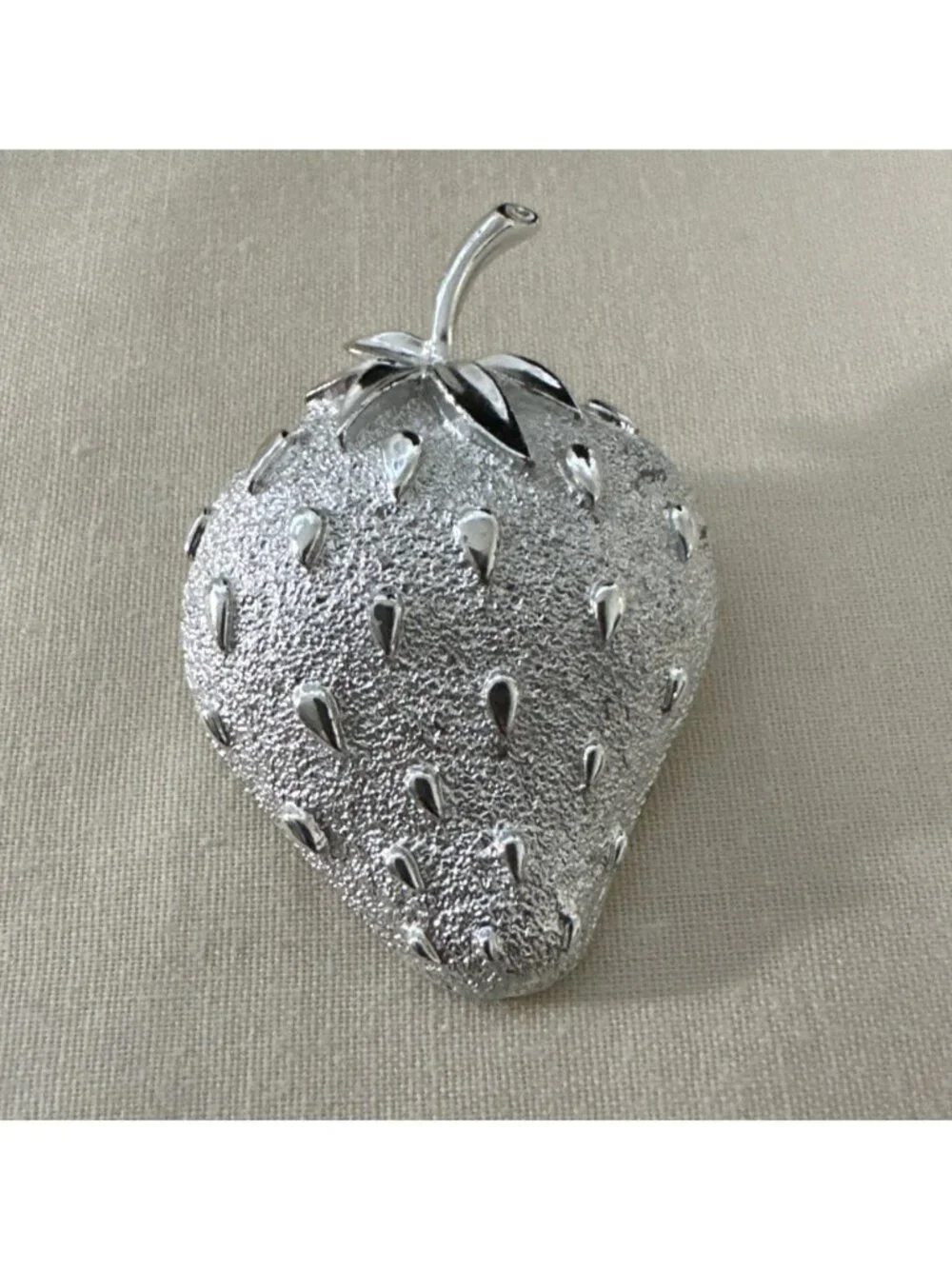 60s Sarah Coventry Strawberry Ice Brooch Pin Mid Century Silver Tone